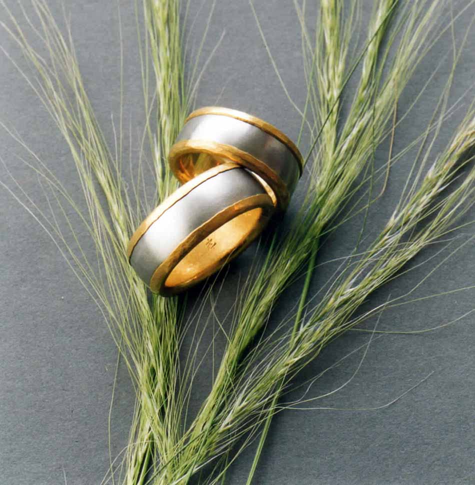 Trauringe Edelstahl mit Feingold